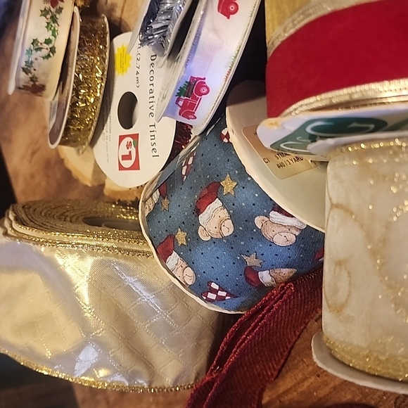 Festive Holiday Ribbon DIY Bundle - Red, Gold - Picture 3 of 5